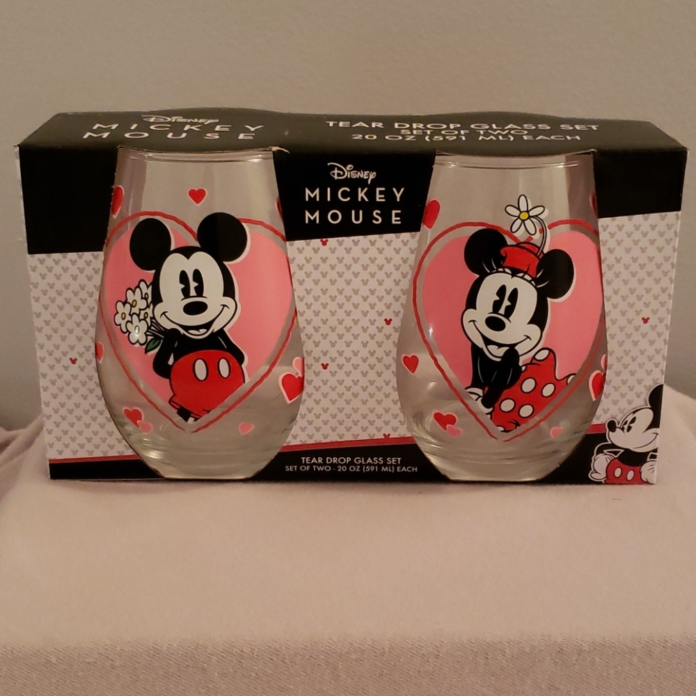 Disney tear drop wine glasses